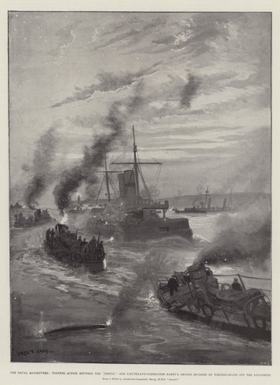 The Naval Manoeuvres, Torpedo Action between the Thetis and Lieutenant-Commander Barry